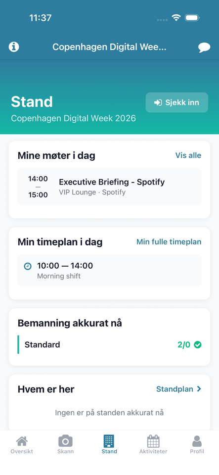 Stand & innsjekk