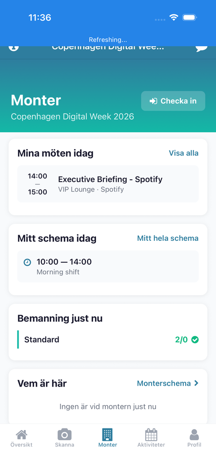 Monter & incheckning